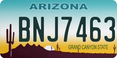 AZ license plate BNJ7463