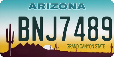 AZ license plate BNJ7489