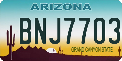 AZ license plate BNJ7703
