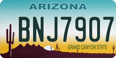 AZ license plate BNJ7907