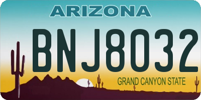 AZ license plate BNJ8032