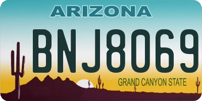 AZ license plate BNJ8069