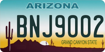 AZ license plate BNJ9002