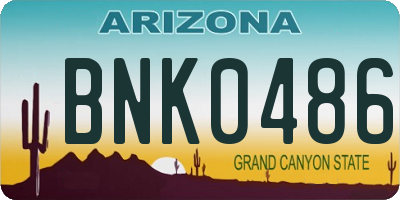 AZ license plate BNK0486