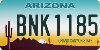 AZ license plate BNK1185