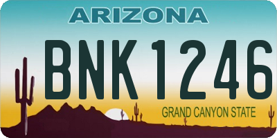 AZ license plate BNK1246