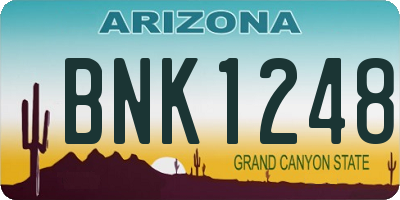 AZ license plate BNK1248