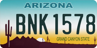AZ license plate BNK1578