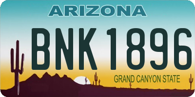 AZ license plate BNK1896