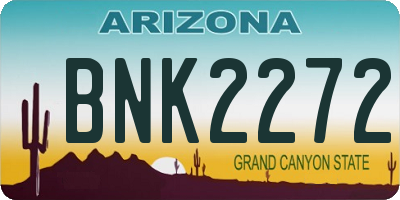 AZ license plate BNK2272