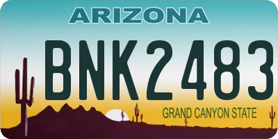 AZ license plate BNK2483