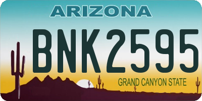 AZ license plate BNK2595