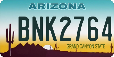 AZ license plate BNK2764