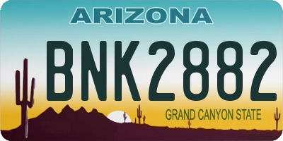 AZ license plate BNK2882