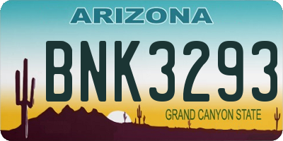 AZ license plate BNK3293