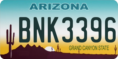 AZ license plate BNK3396
