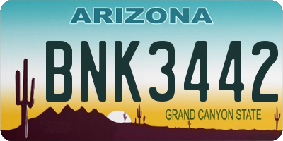 AZ license plate BNK3442