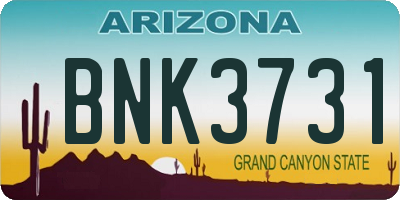 AZ license plate BNK3731