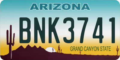 AZ license plate BNK3741