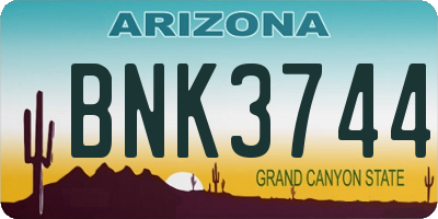 AZ license plate BNK3744