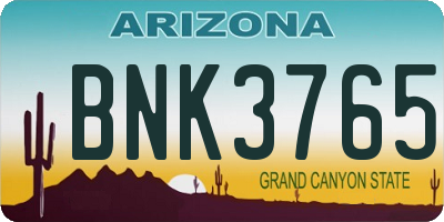 AZ license plate BNK3765