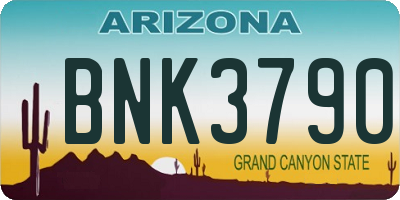 AZ license plate BNK3790