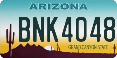 AZ license plate BNK4048