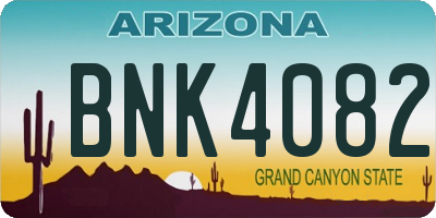 AZ license plate BNK4082