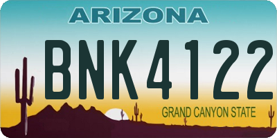 AZ license plate BNK4122