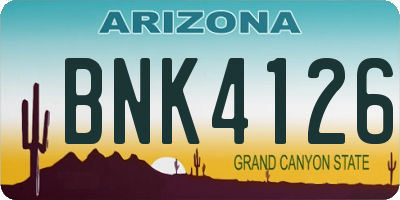 AZ license plate BNK4126
