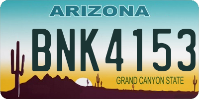 AZ license plate BNK4153