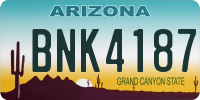 AZ license plate BNK4187