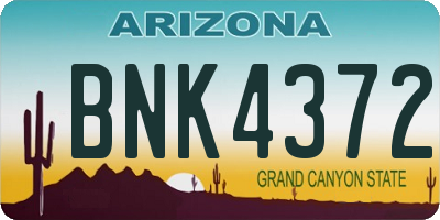 AZ license plate BNK4372