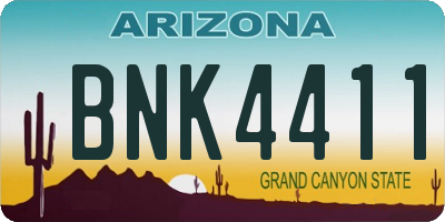 AZ license plate BNK4411