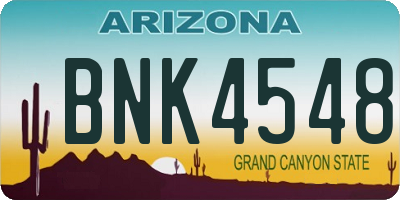AZ license plate BNK4548