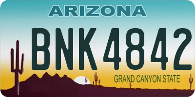 AZ license plate BNK4842