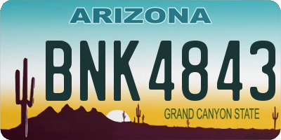 AZ license plate BNK4843