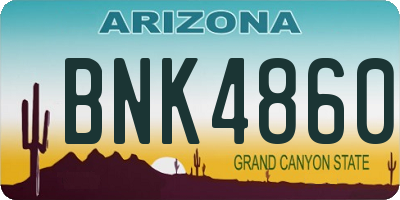 AZ license plate BNK4860