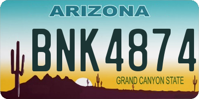 AZ license plate BNK4874