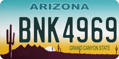 AZ license plate BNK4969