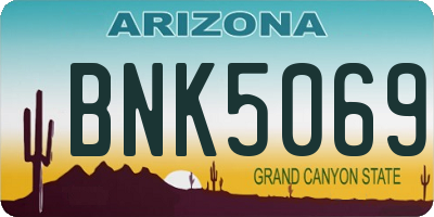 AZ license plate BNK5069