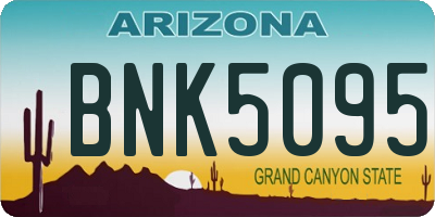 AZ license plate BNK5095