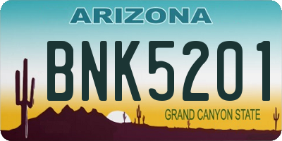 AZ license plate BNK5201