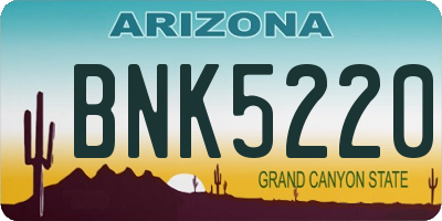 AZ license plate BNK5220