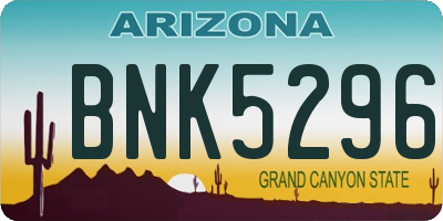 AZ license plate BNK5296