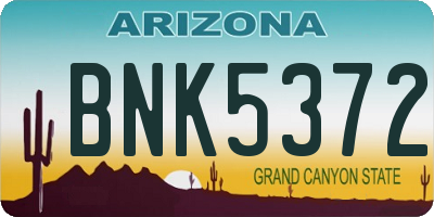 AZ license plate BNK5372