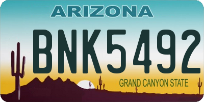 AZ license plate BNK5492