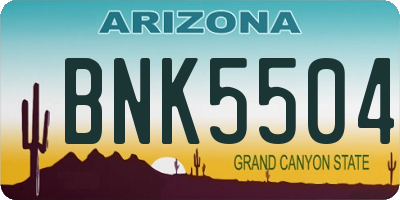 AZ license plate BNK5504