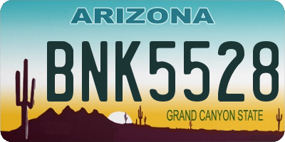 AZ license plate BNK5528