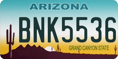 AZ license plate BNK5536